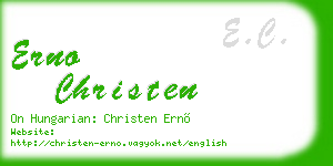 erno christen business card